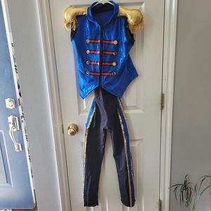 Girls blue/black dance bib and jacket 10/12